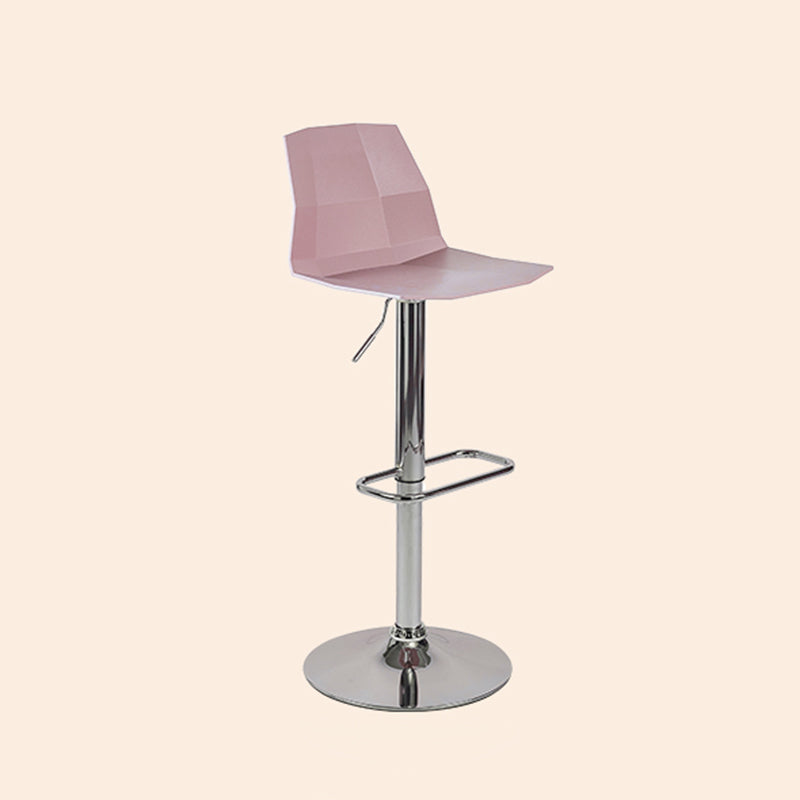 Contemporary Style Adjustable Plastic Bar Stool with Metal Legs
