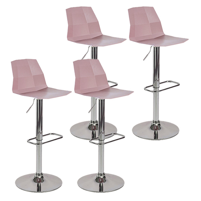 Contemporary Style Adjustable Plastic Bar Stool with Metal Legs