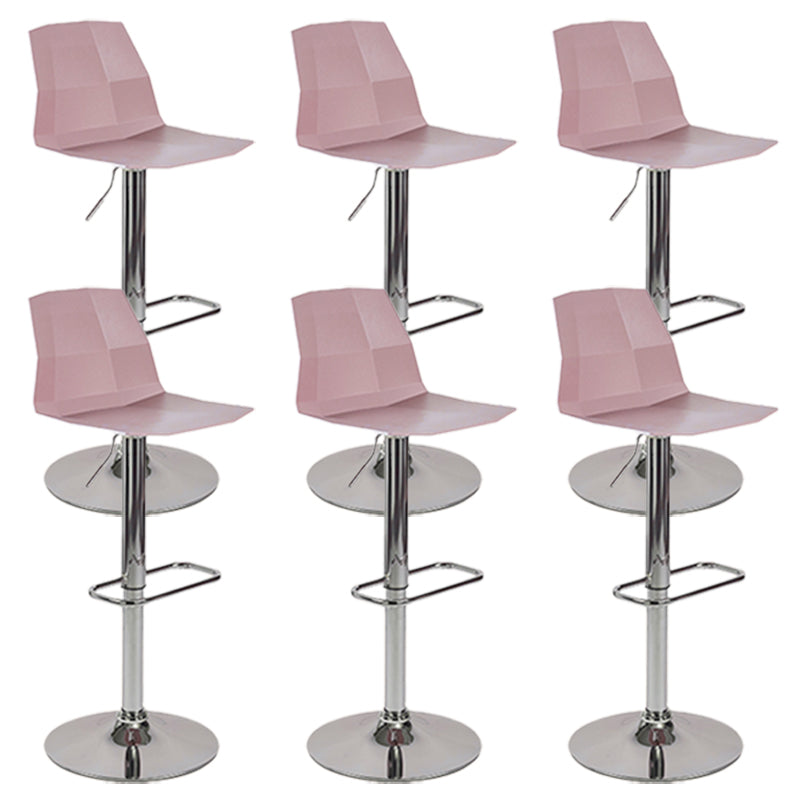 Contemporary Style Adjustable Plastic Bar Stool with Metal Legs