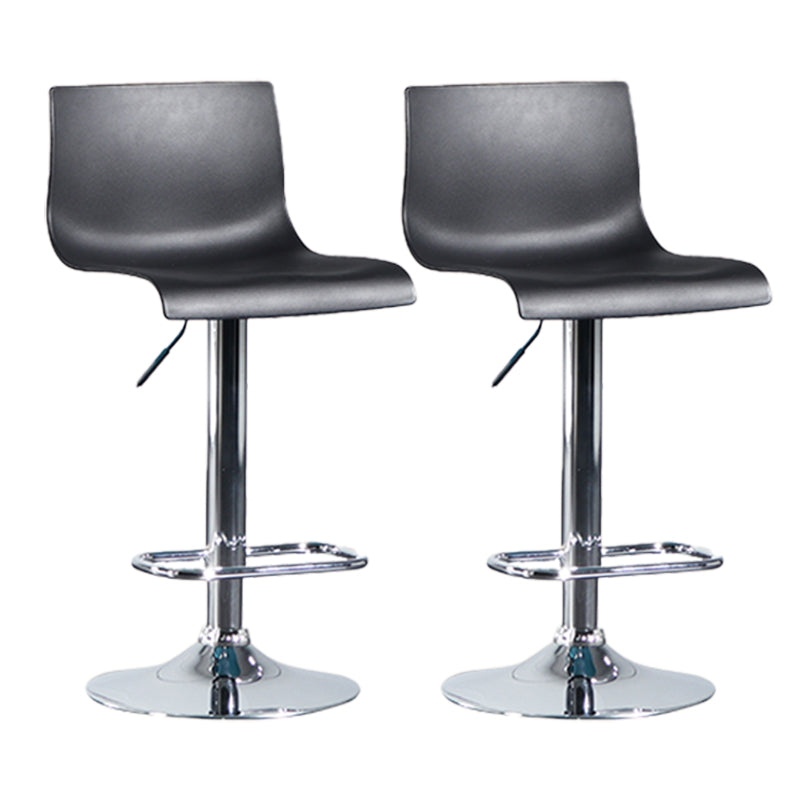 Contemporary Style Adjustable Plastic Bar Stool with Metal Legs