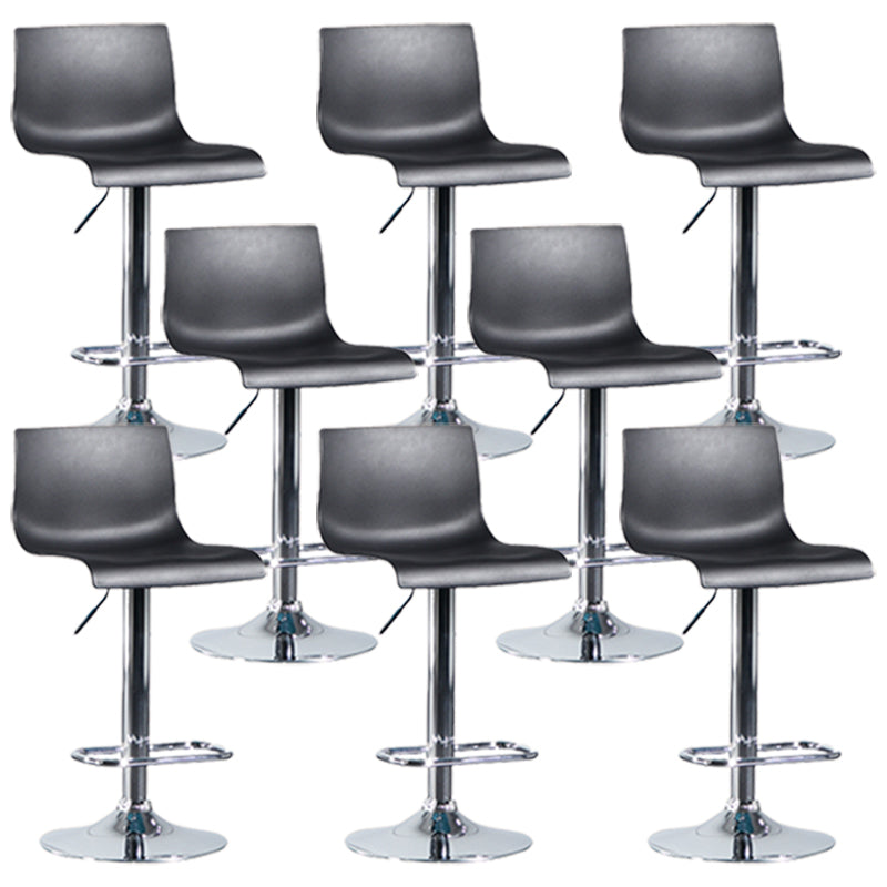 Contemporary Style Adjustable Plastic Bar Stool with Metal Legs
