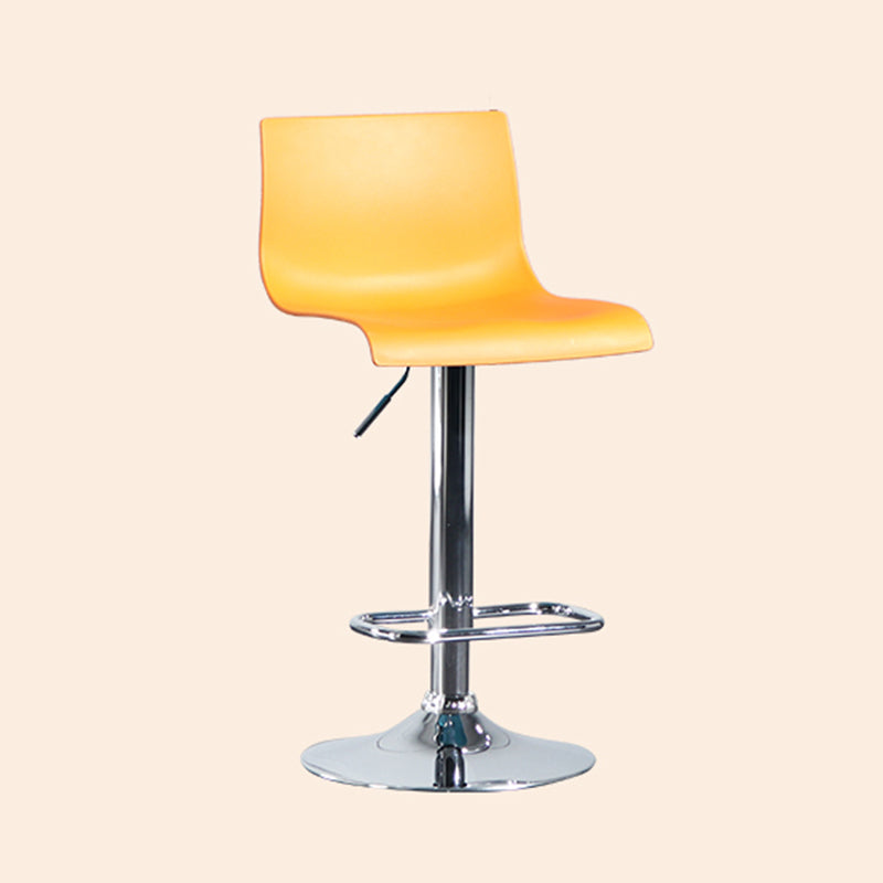 Contemporary Style Adjustable Plastic Bar Stool with Metal Legs
