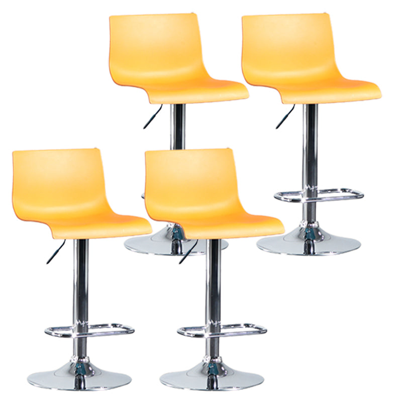 Contemporary Style Adjustable Plastic Bar Stool with Metal Legs
