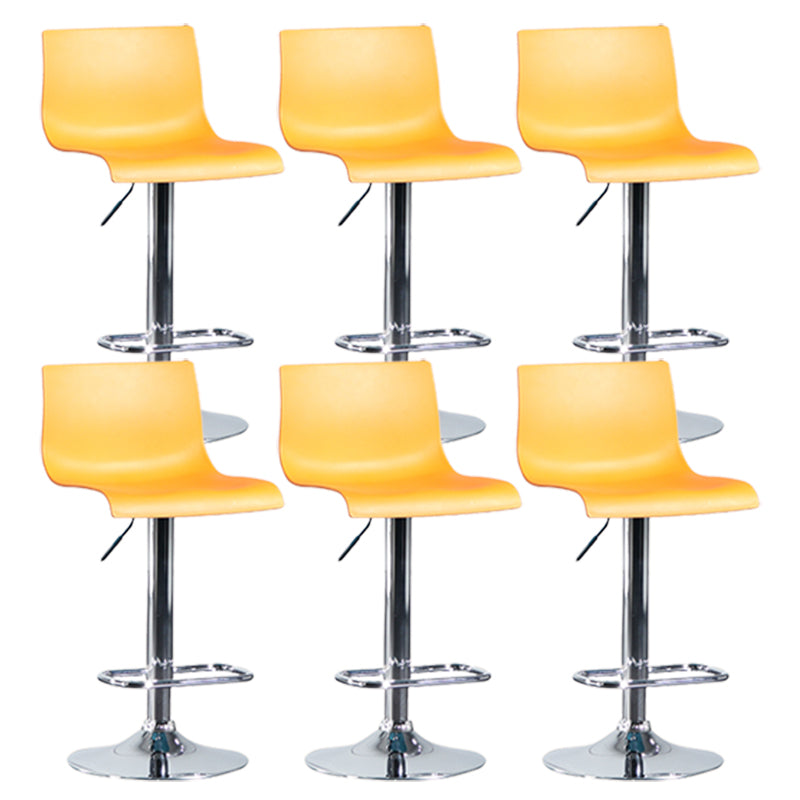 Contemporary Style Adjustable Plastic Bar Stool with Metal Legs