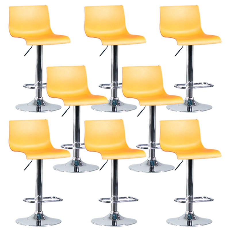 Contemporary Style Adjustable Plastic Bar Stool with Metal Legs