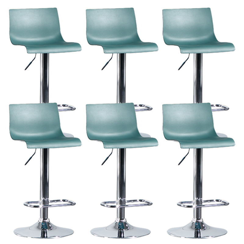 Contemporary Style Adjustable Plastic Bar Stool with Metal Legs
