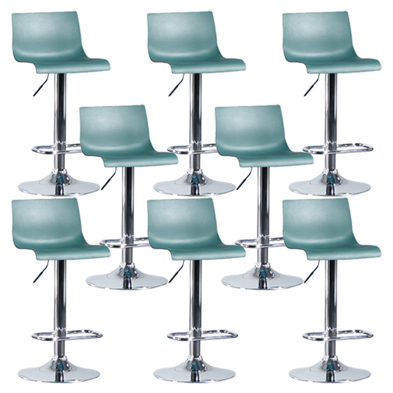 Contemporary Style Adjustable Plastic Bar Stool with Metal Legs