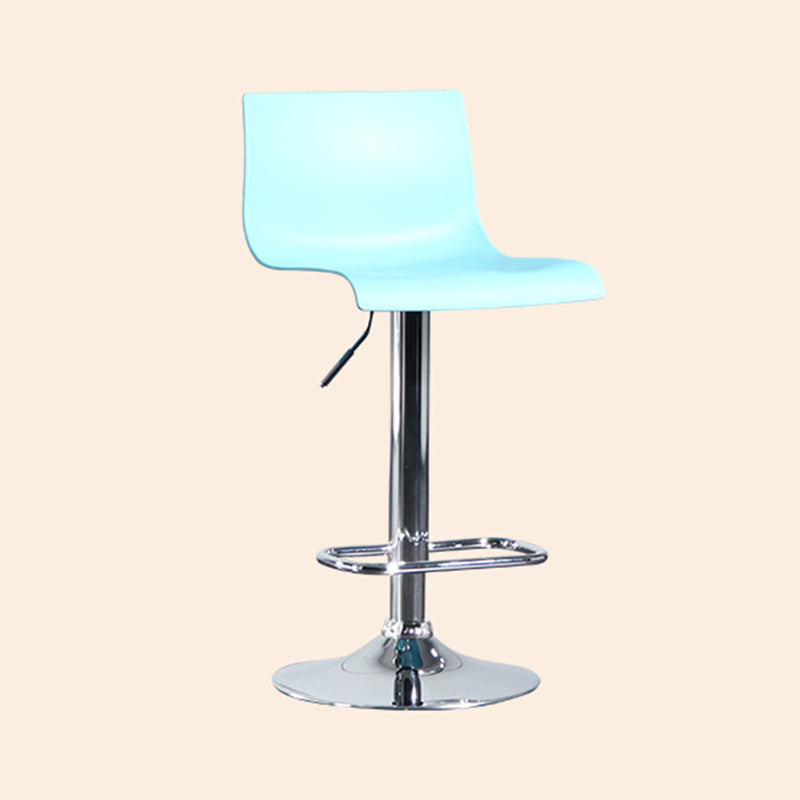 Contemporary Style Adjustable Plastic Bar Stool with Metal Legs