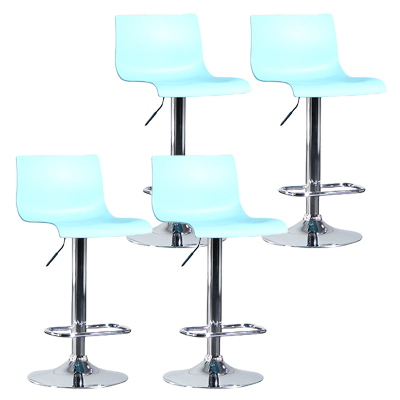 Contemporary Style Adjustable Plastic Bar Stool with Metal Legs