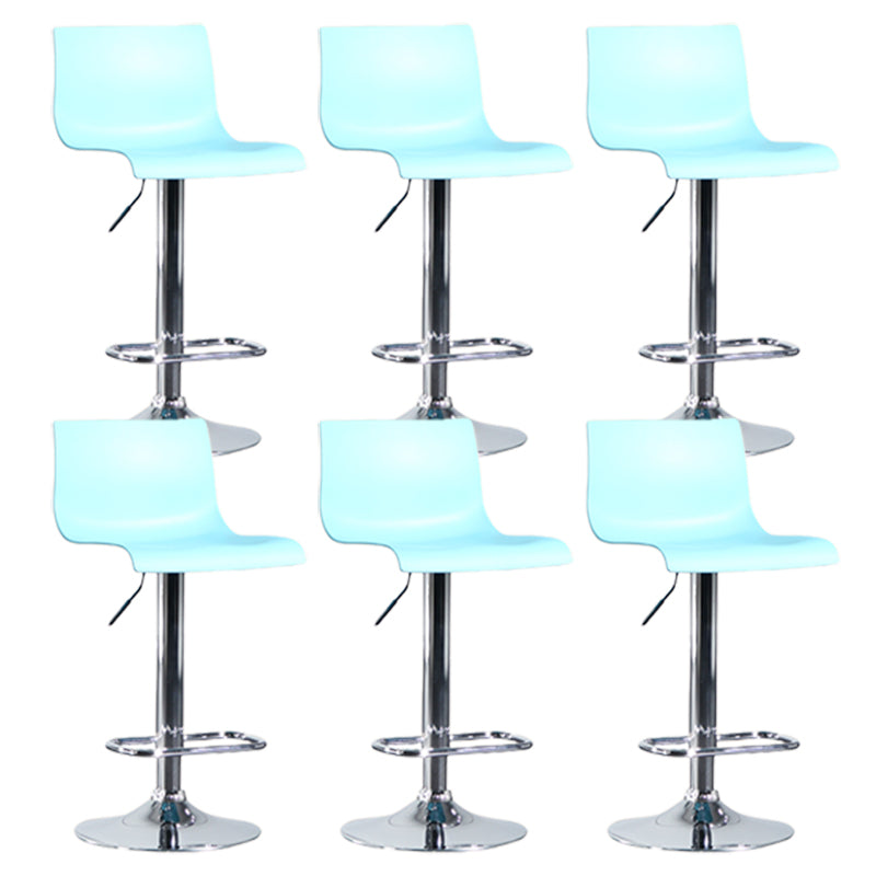 Contemporary Style Adjustable Plastic Bar Stool with Metal Legs