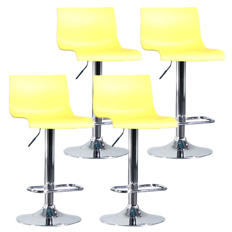 Contemporary Style Adjustable Plastic Bar Stool with Metal Legs