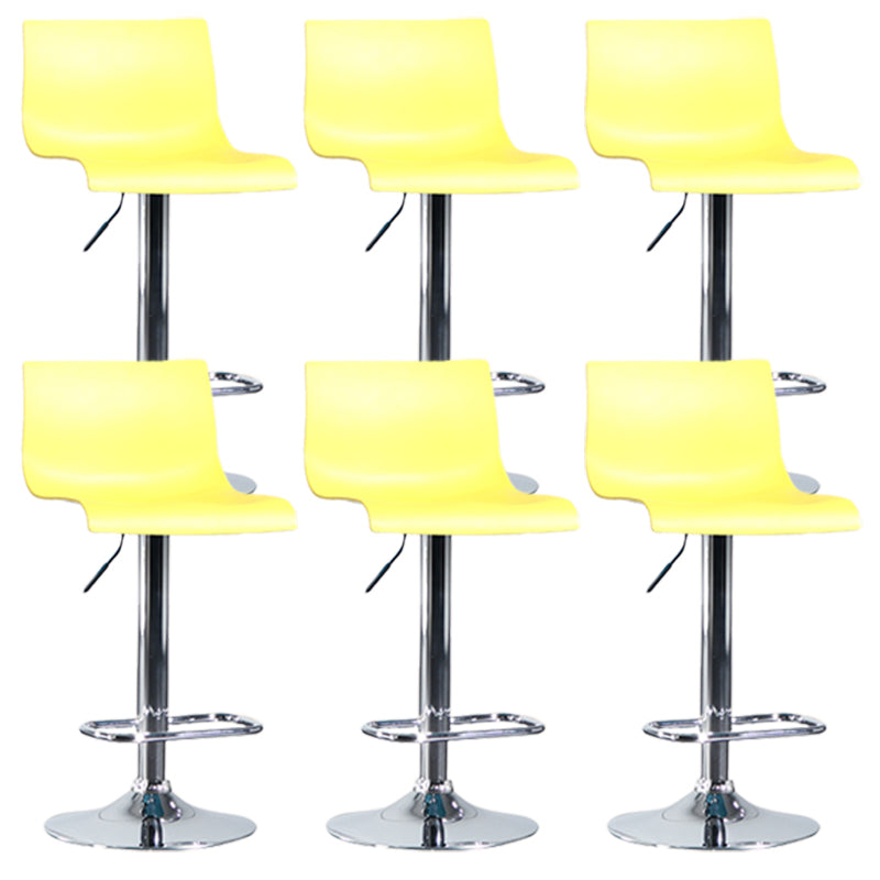 Contemporary Style Adjustable Plastic Bar Stool with Metal Legs