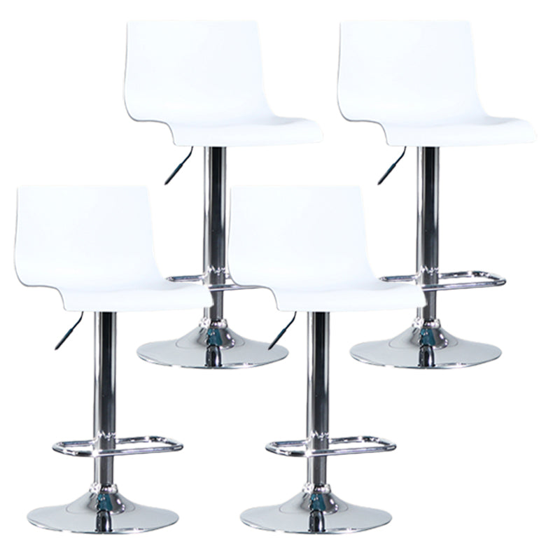 Contemporary Style Adjustable Plastic Bar Stool with Metal Legs
