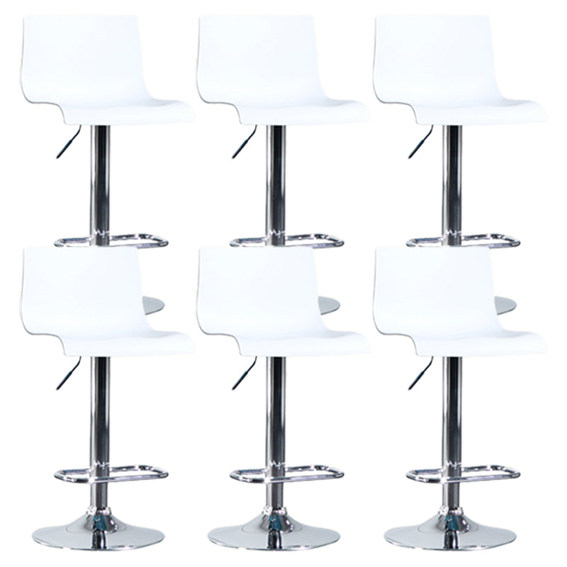 Contemporary Style Adjustable Plastic Bar Stool with Metal Legs
