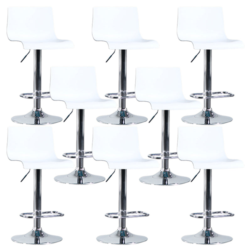 Contemporary Style Adjustable Plastic Bar Stool with Metal Legs