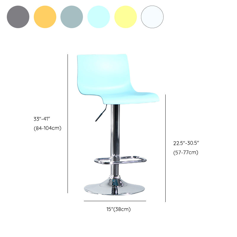 Contemporary Style Adjustable Plastic Bar Stool with Metal Legs