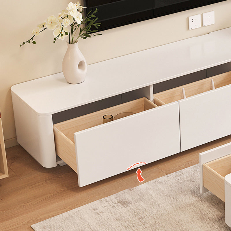 White TV Stand Console Contemporary Media Console for Living Room