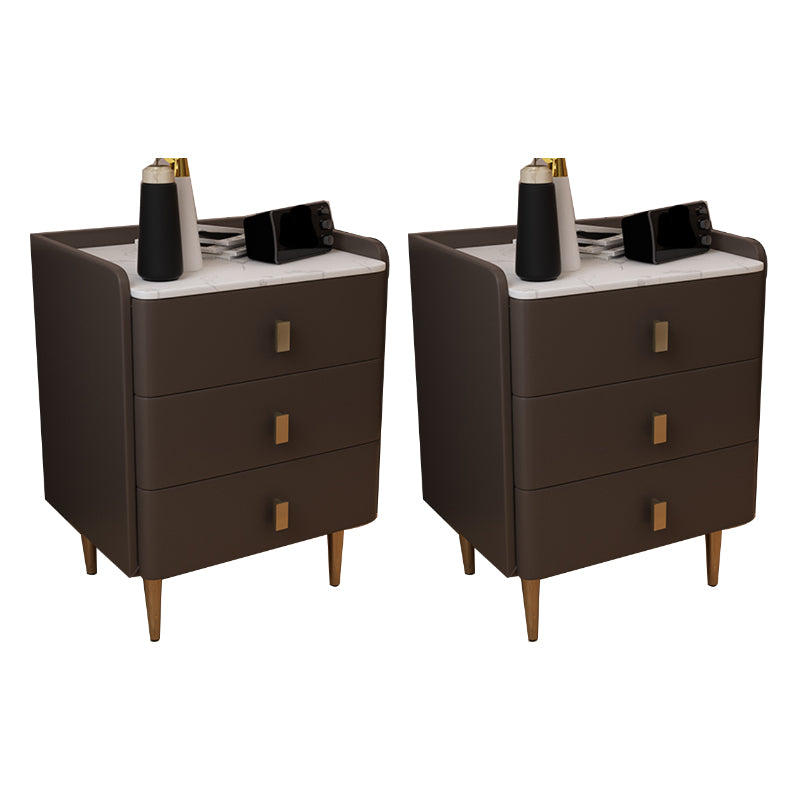 Glam Drawers Included Accent Table Nightstand 22.5" Tall with Legs
