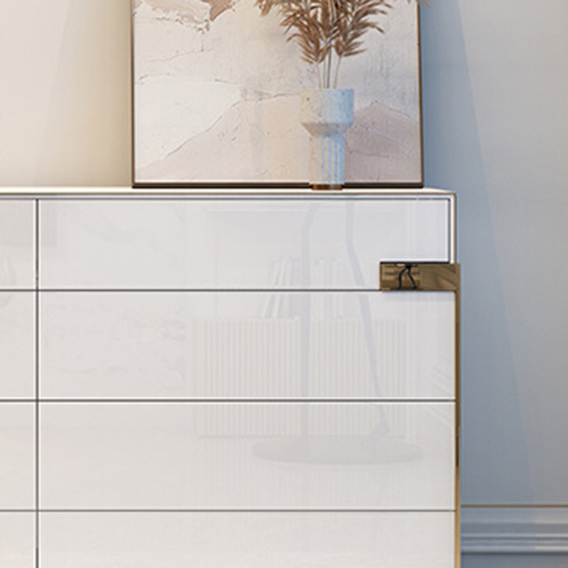 Glam Wood Horizontal Storage Chest with 8 Drawers for Bedroom