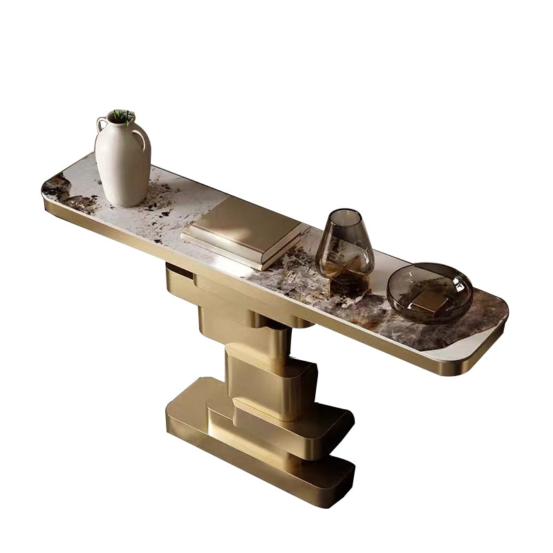 Glam Marble Console Accent Table with Rectangle Top for Hall