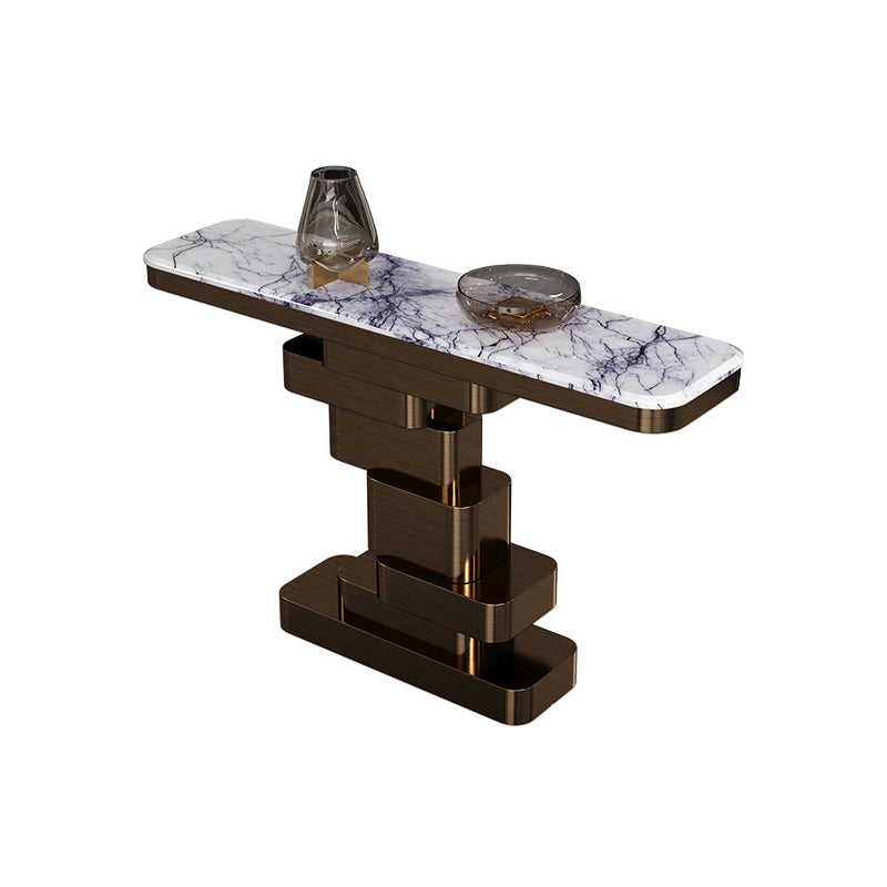 Glam Marble Console Accent Table with Rectangle Top for Hall