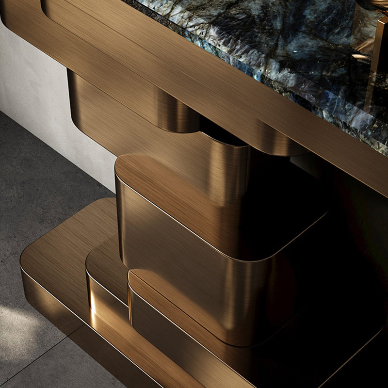Glam Marble Console Accent Table with Rectangle Top for Hall