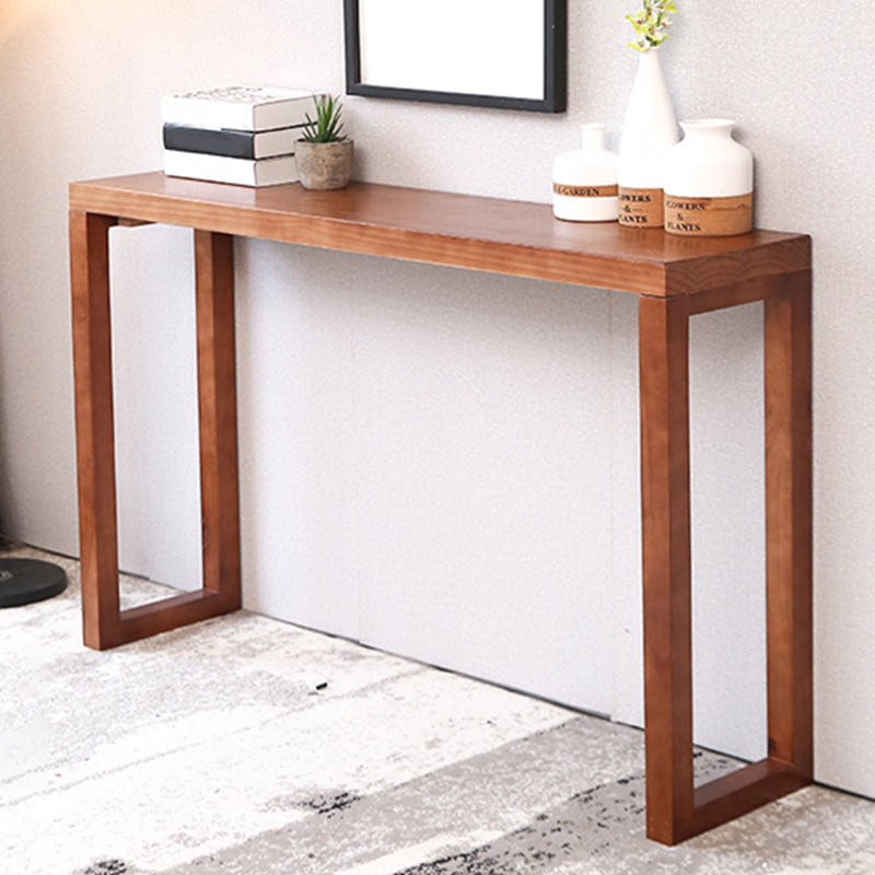 Contemporary Pine Sofa Console Table with Rectangle Shelf for Hall
