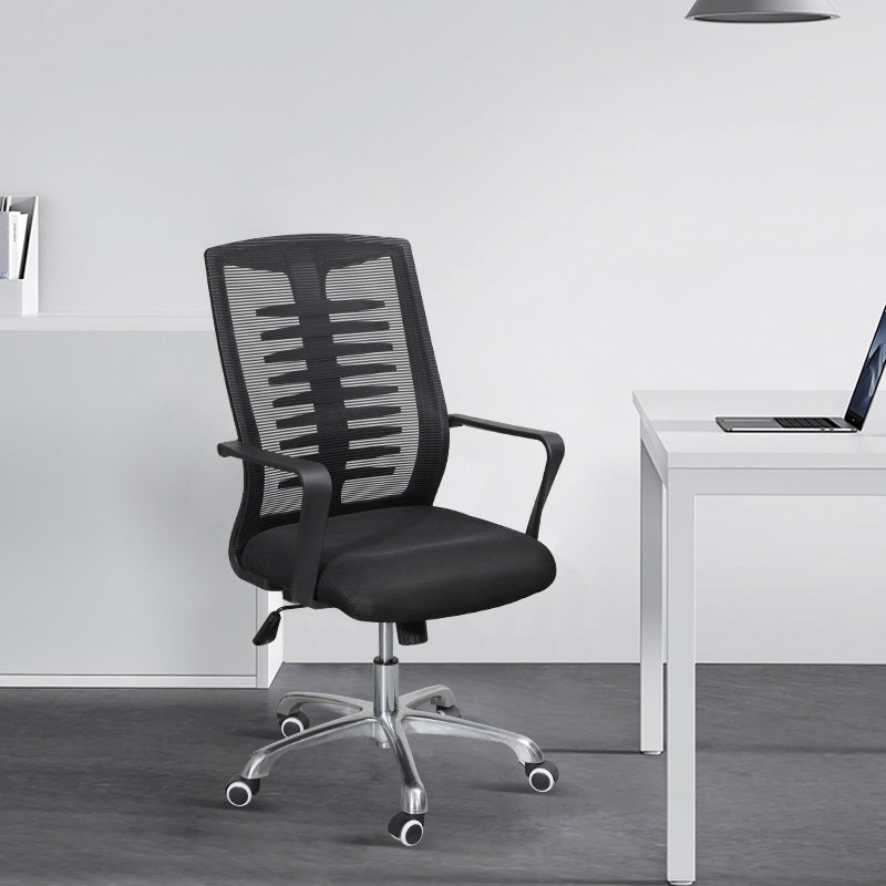 Modern Slide Swivel Chair Adjustable Seat Height with Wheels