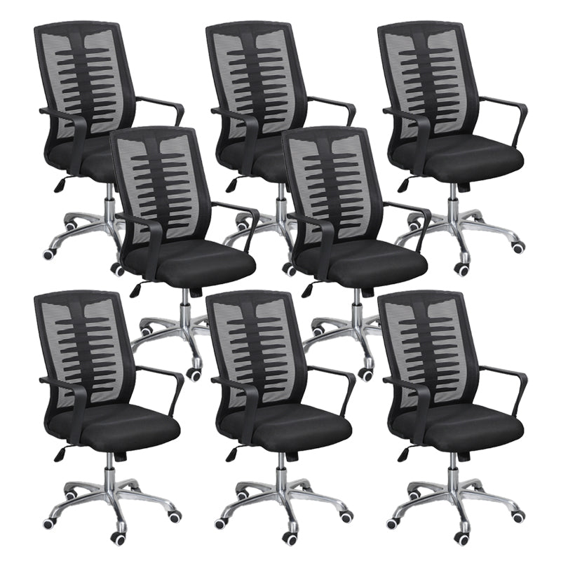 Modern Slide Swivel Chair Adjustable Seat Height with Wheels