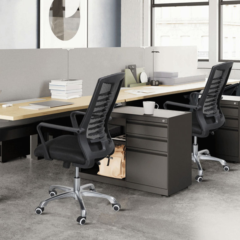 Modern Slide Swivel Chair Adjustable Seat Height with Wheels