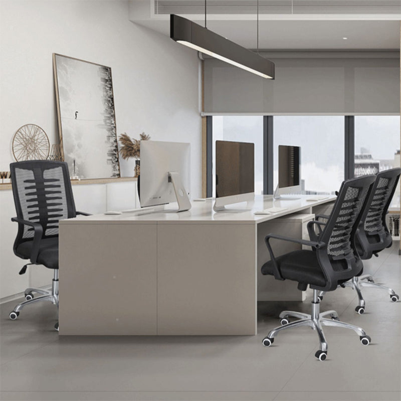 Modern Slide Swivel Chair Adjustable Seat Height with Wheels