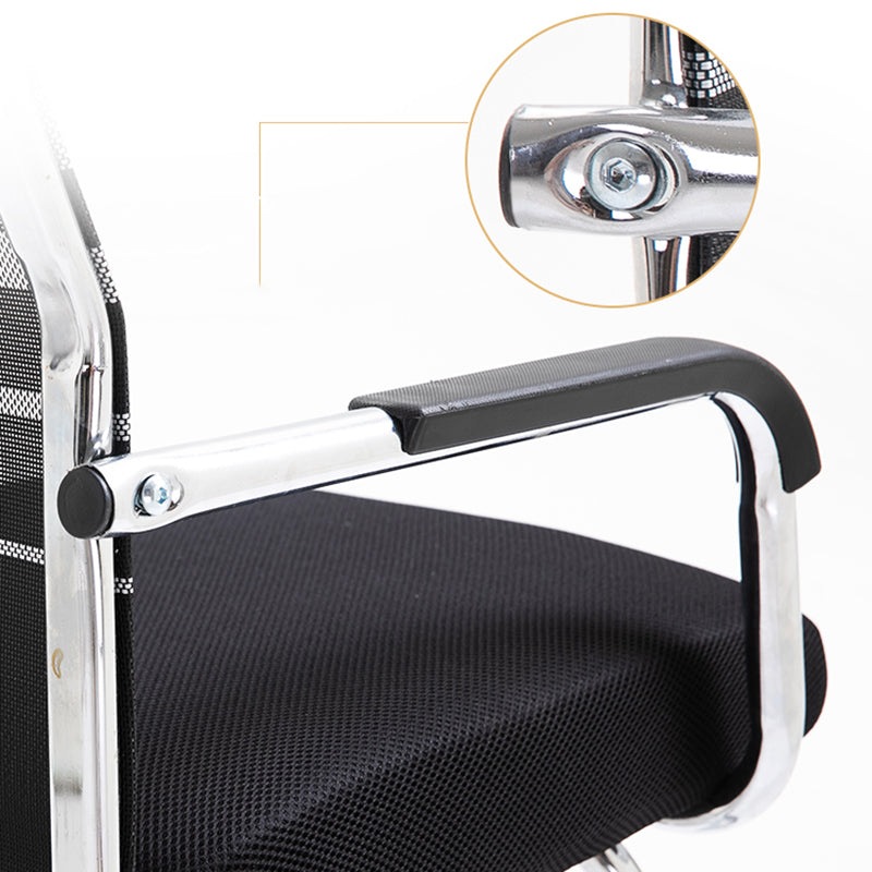 Slide Modern Office Chair Adjustable Seat Height Fixed Arms with Wheels