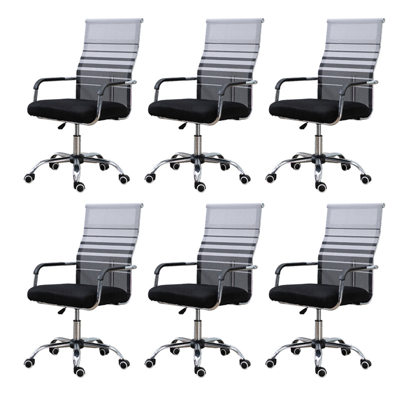 Slide Modern Office Chair Adjustable Seat Height Fixed Arms with Wheels
