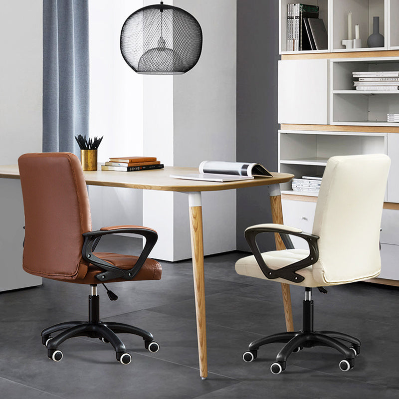 Modern Slide Office Chair Adjustable Seat Height with Wheels