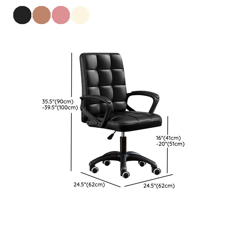 Modern Slide Office Chair Adjustable Seat Height with Wheels