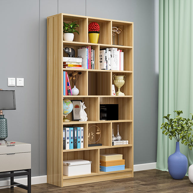 Modern Wood Closed Back Shelf Bookcase Shelves Included for Home Office