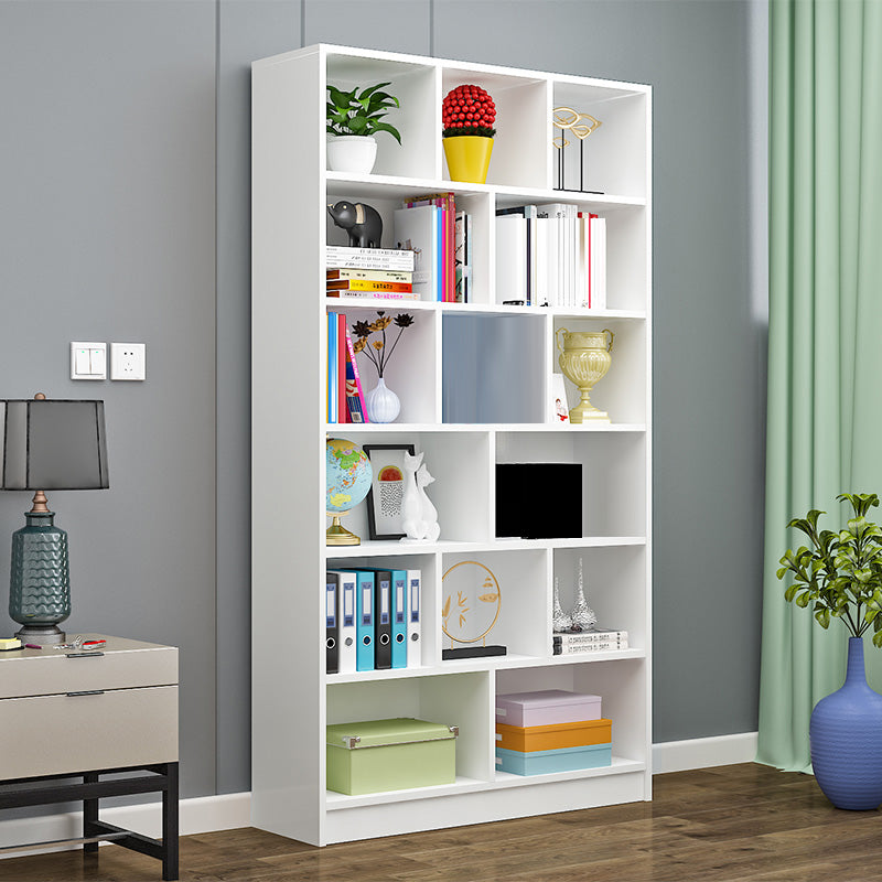 Modern Wood Closed Back Shelf Bookcase Shelves Included for Home Office