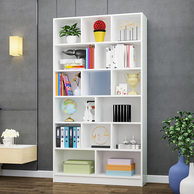 Modern Wood Closed Back Shelf Bookcase Shelves Included for Home Office