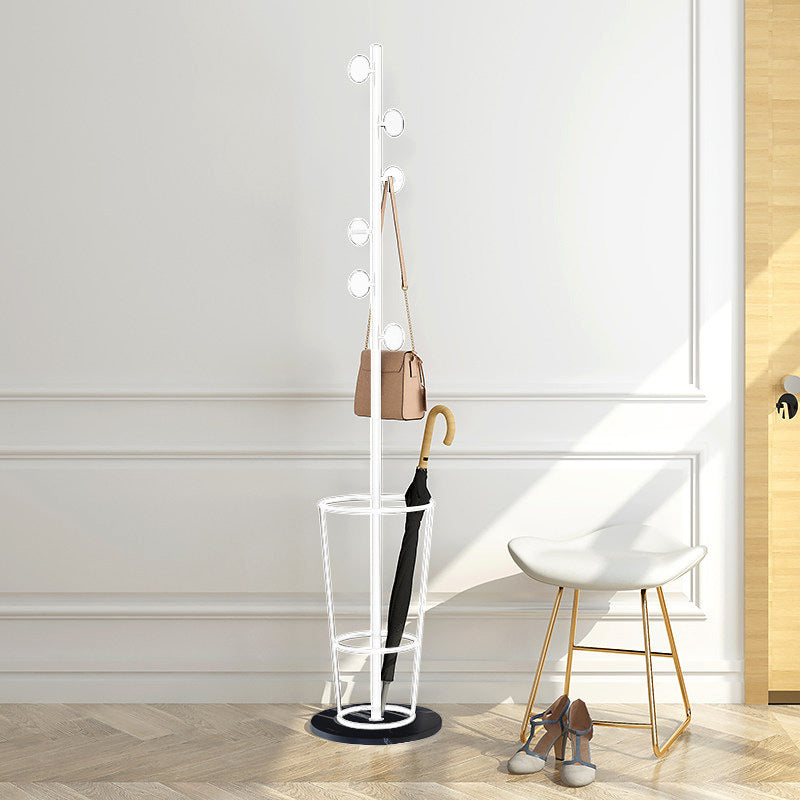 Glam Metal Coat Rack Marble Base Coat Hanger for Living Room