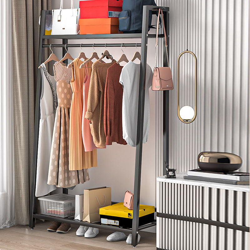 Industrial Minimalist Style Coat Rack Metallic Trapezoid Shape Free Standing Coat Rack