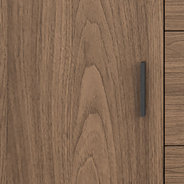 Modern Brown Engineered Wood Filing Cabinet with Drawers for Home Office