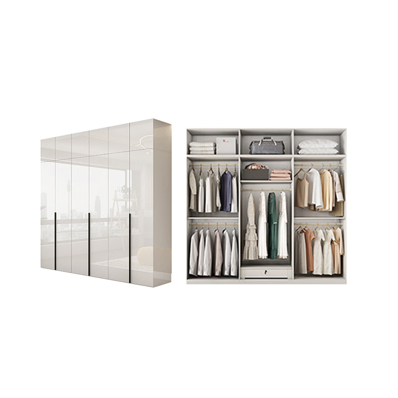 Hinged Wardrobe Armoire with Shelves White Wardrobe Closet for Home