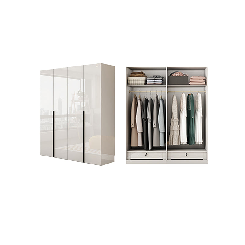 Hinged Wardrobe Armoire with Shelves White Wardrobe Closet for Home