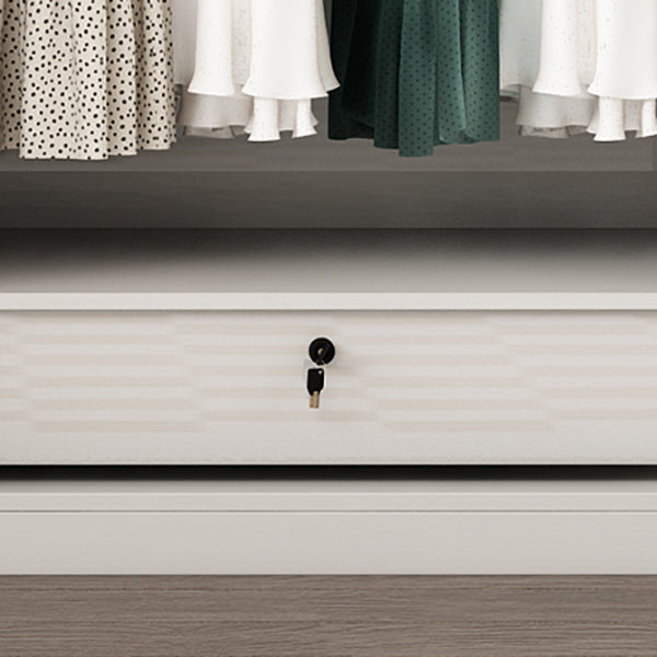 Hinged Wardrobe Armoire with Shelves White Wardrobe Closet for Home