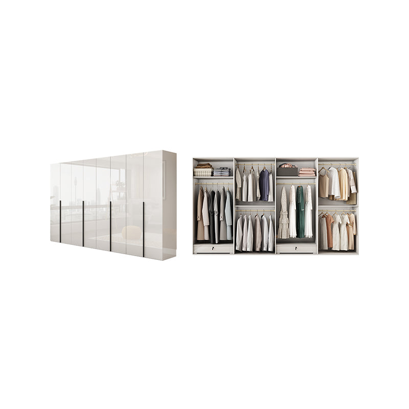 Hinged Wardrobe Armoire with Shelves White Wardrobe Closet for Home