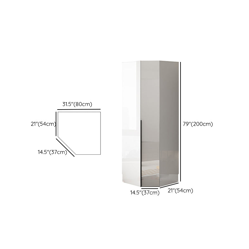 Hinged Wardrobe Armoire with Shelves White Wardrobe Closet for Home