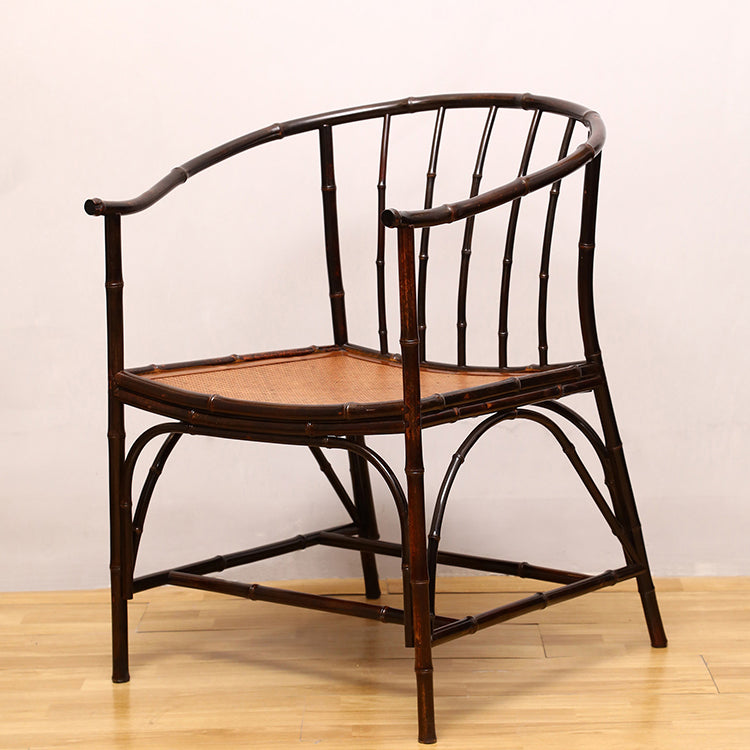 Cane Back Dining Chairs Traditional Slat Back Arm Chair for Dining Room