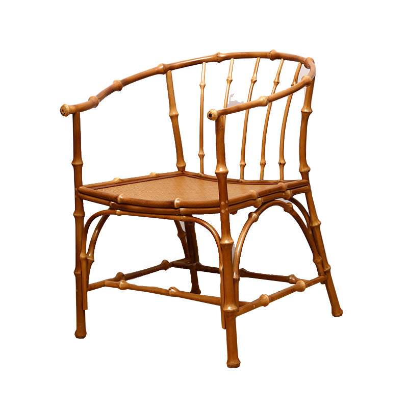 Cane Back Dining Chairs Traditional Slat Back Arm Chair for Dining Room