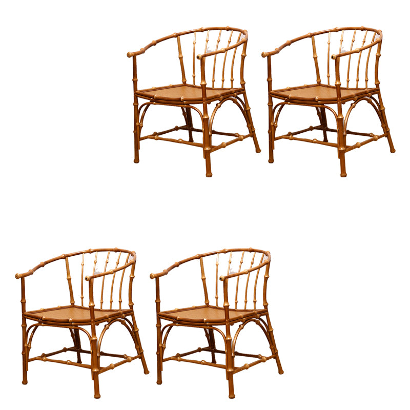 Cane Back Dining Chairs Traditional Slat Back Arm Chair for Dining Room