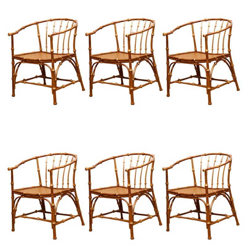 Cane Back Dining Chairs Traditional Slat Back Arm Chair for Dining Room